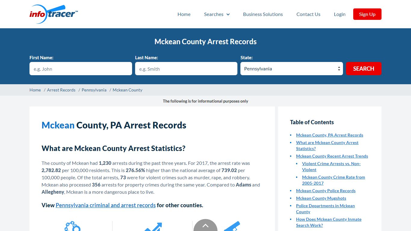 Mckean County, PA Arrests, Mugshots & Jail Records - InfoTracer